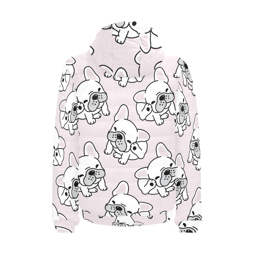 Cute french bulldog pattern Men's Padded Hooded Jacket