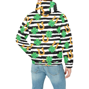 Horseshoes Pattern Print Design 01 Men's Padded Hooded Jacket