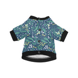 butterfly leaves pattern All Over Print Pet Dog Round Neck Fuzzy Shirt