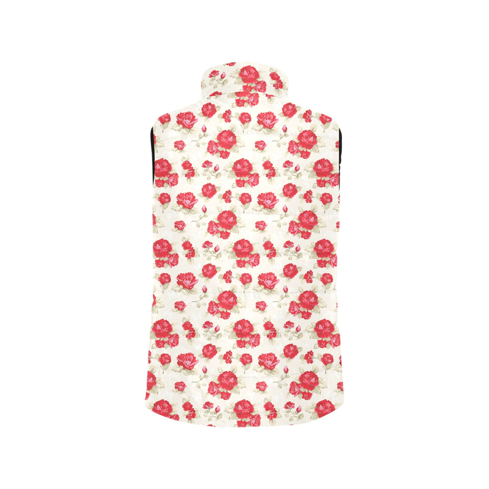 Rose Pattern Print Design 01 Men's Padded Vest