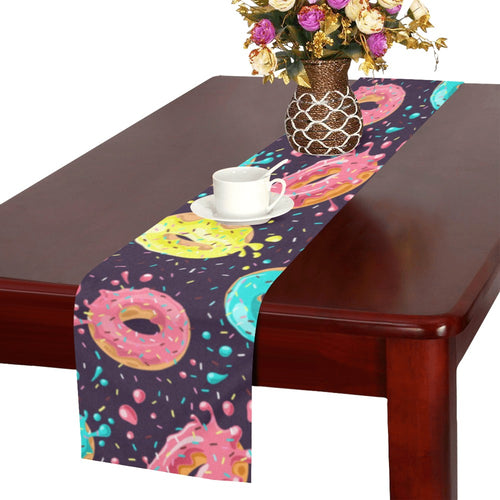 Colorful donut glaze pattern Table Runner