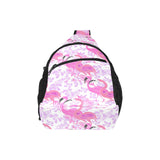 Pink flamingo flower pattern All Over Print Chest Bag
