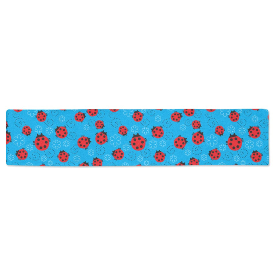 Ladybug Pattern Print Design 02 Table Runner
