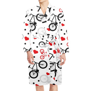 Bicycle Pattern Print Design 04 Men's Long Sleeve Belted Night Robe