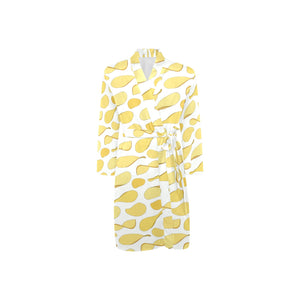 Potato Chips Pattern Print Design 02 Men's Long Sleeve Belted Night Robe