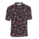 Hummingbird Pattern Print Design 04 Men's All Over Print Polo Shirt