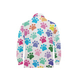 Dog Paws Pattern Print Design 01 Men's Long Sleeve Polo Shirt