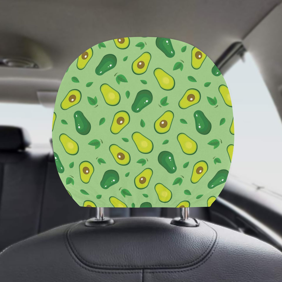 Avocado pattern green background Car Headrest Cover