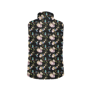 Hummingbird Pattern Print Design 03 Men's Padded Vest