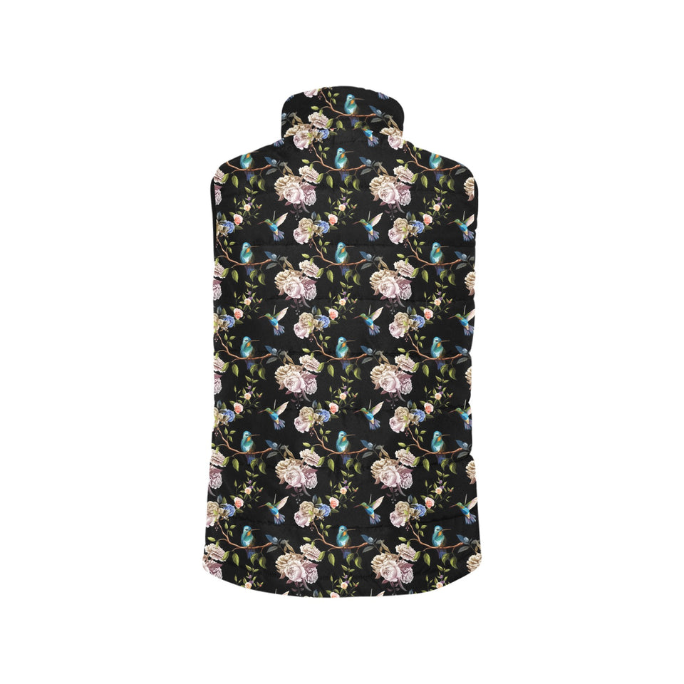 Hummingbird Pattern Print Design 03 Men's Padded Vest