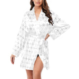 Airplane print pattern Women's Long Sleeve Belted Night Robe