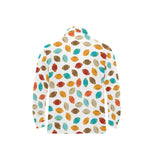 Colorful american football ball pattern Men's Long Sleeve Polo Shirt