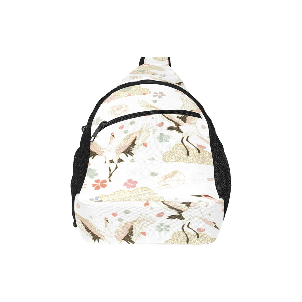 Beautiful Japanese cranes pattern All Over Print Chest Bag