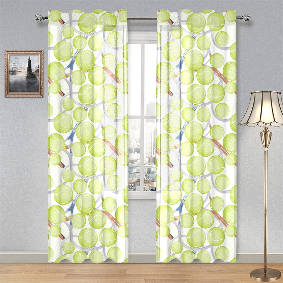 Tennis Pattern Print Design 01 Gauze Curtain