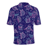 Cute owls pattern boho style ornament Men's All Over Print Polo Shirt