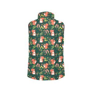 Squirrel Pattern Print Design 03 Women's Padded Vest