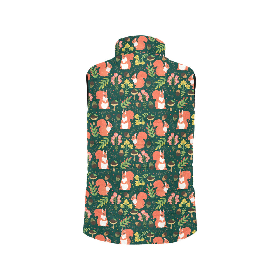 Squirrel Pattern Print Design 03 Women's Padded Vest