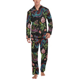 Dragons flower pattern Men's Long Pajama Set