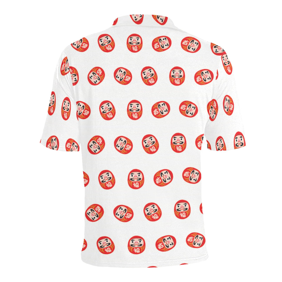 Daruma japanese wooden doll pattern Men's All Over Print Polo Shirt