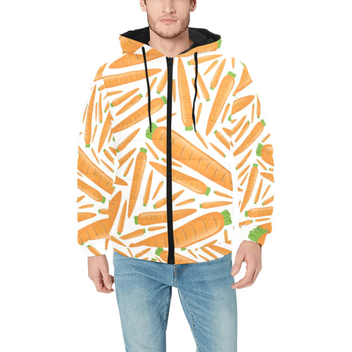 Carrot Pattern Print Design 02 Men's Padded Hooded Jacket