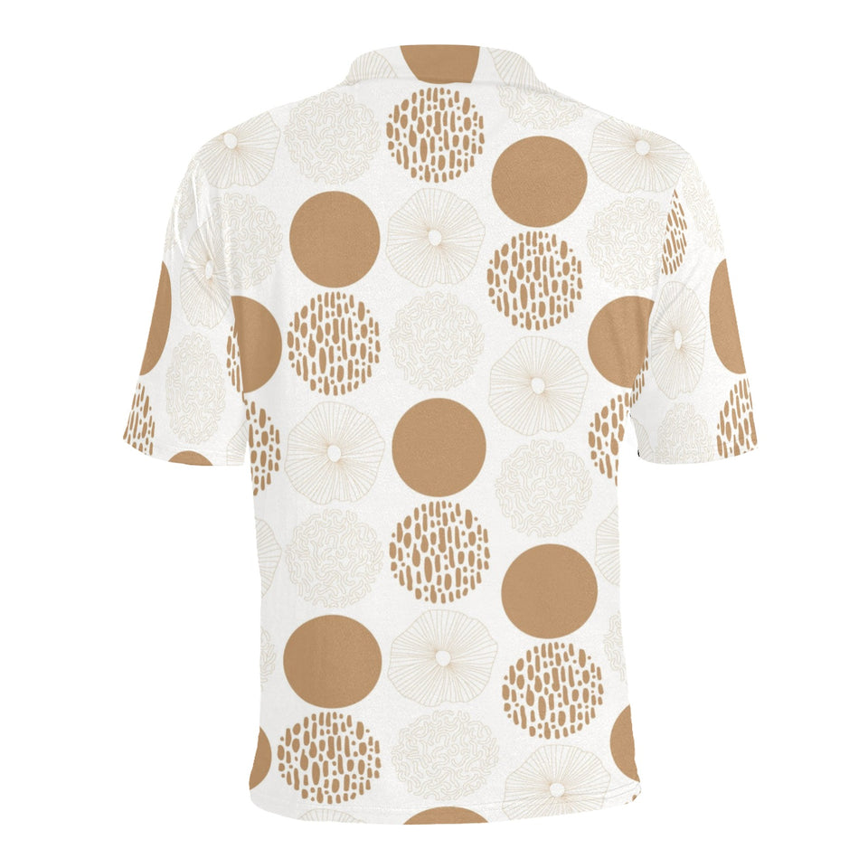 Gold Texture mushroom pattern Men's All Over Print Polo Shirt