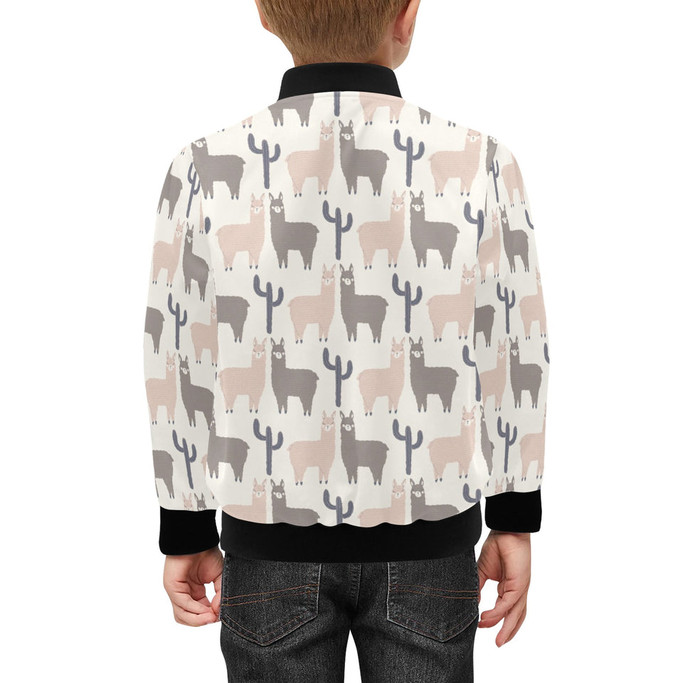 Llama Alpaca pattern Kids' Boys' Girls' Bomber Jacket