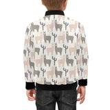 Llama Alpaca pattern Kids' Boys' Girls' Bomber Jacket