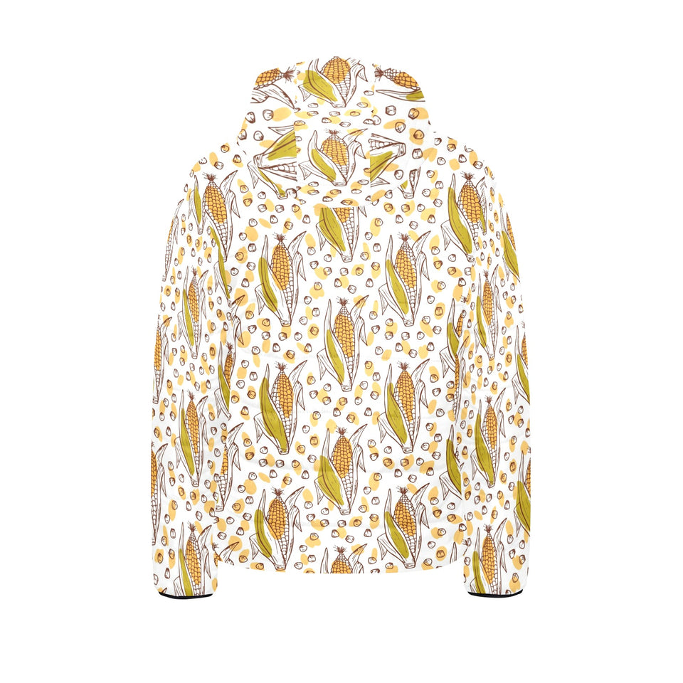 Corn Pattern Print Design 02 Kids' Boys' Girls' Padded Hooded Jacket