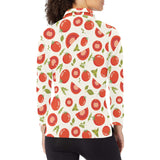 Tomato pattern Women's Long Sleeve Polo Shirt