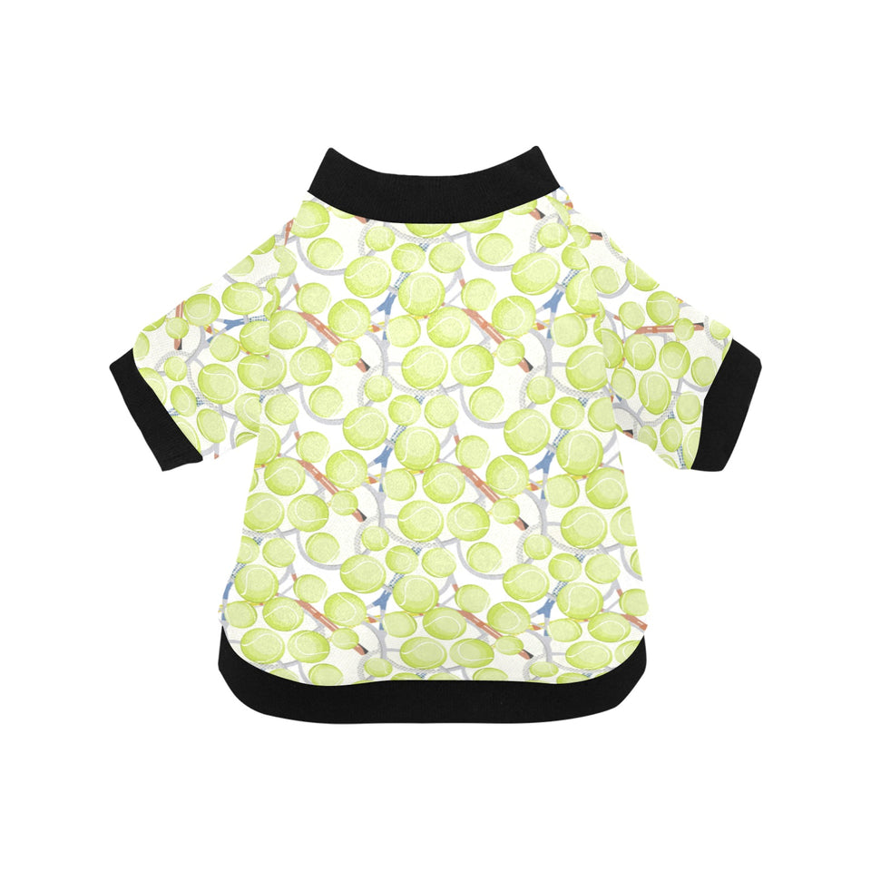 Tennis Pattern Print Design 01 All Over Print Pet Dog Round Neck Fuzzy Shirt