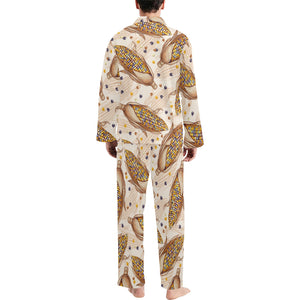 Corn Pattern Print Design 03 Men's Long Pajama Set