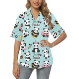 Cute baby panda pattern Women's All Over Print Hawaiian Shirt
