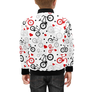 Bicycle Pattern Print Design 04 Kids' Boys' Girls' Bomber Jacket