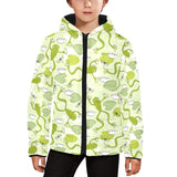 Cute frog dragonfly pattern Kids' Boys' Girls' Padded Hooded Jacket