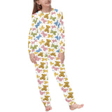 Teddy Bear Pattern Print Design 01 Kids' Boys' Girls' All Over Print Pajama Set