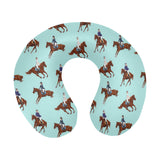 Horses running horses rider pattern U-Shaped Travel Neck Pillow