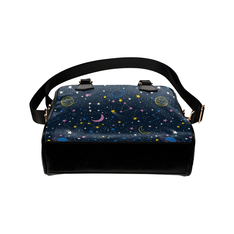 space pattern with planets, comets, constellations Shoulder Handbag