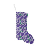 Eggplant Pattern Print Design 03 Christmas Stocking