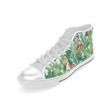 Cactus design pattern copy Men's High Top Canvas Shoes White