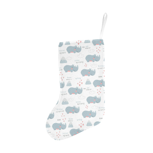 cute rhino heart pattern Christmas Stocking