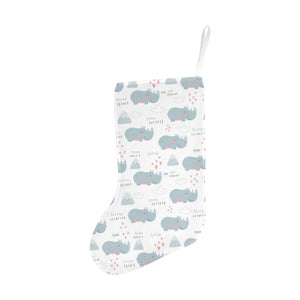 cute rhino heart pattern Christmas Stocking