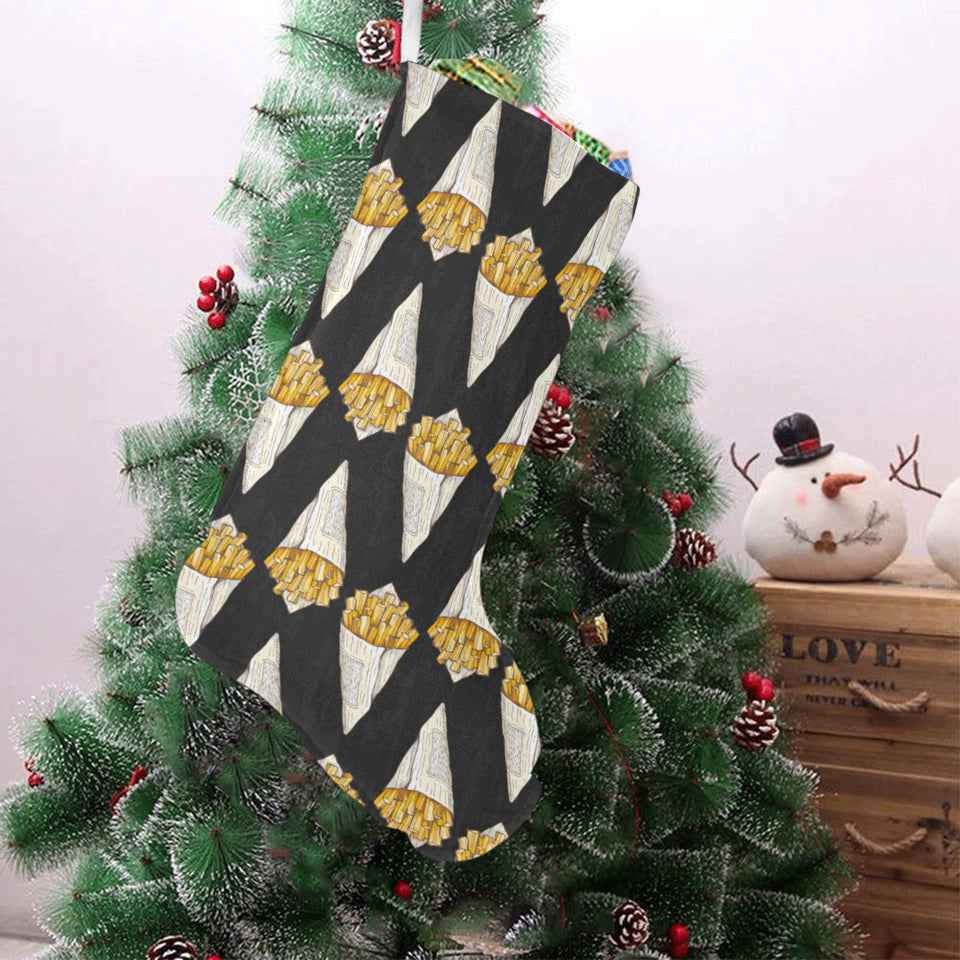 French fries dark background Christmas Stocking