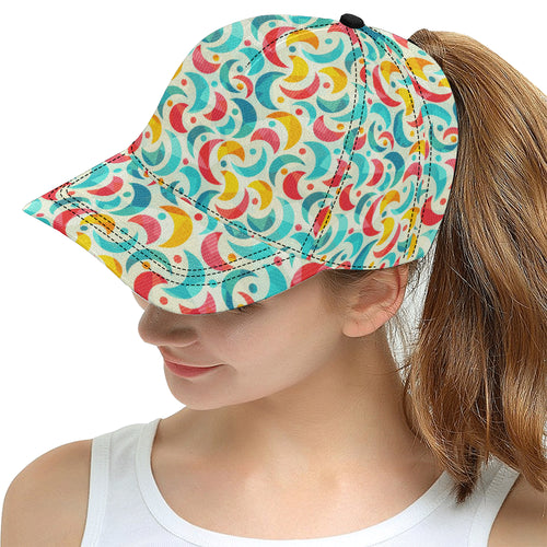 Colorful moon pattern All Over Print Snapback Cap