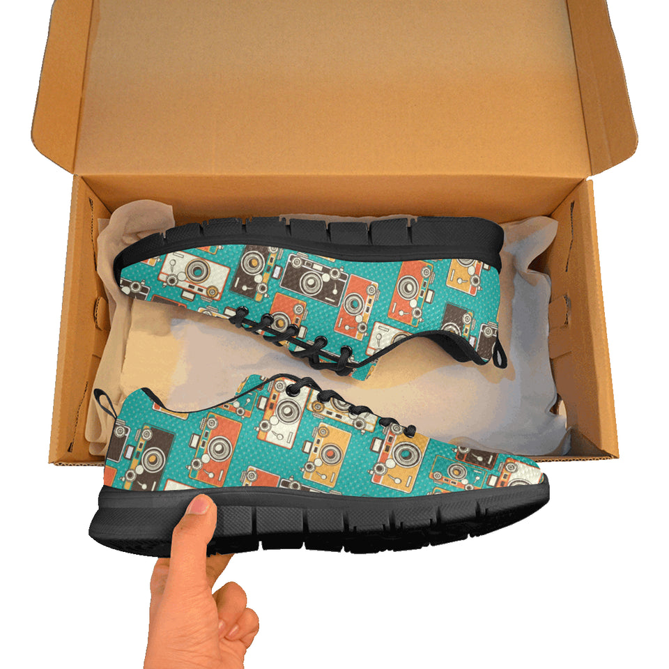 Camera Pattern Print Design 03 Men's Breathable Sneakers ( Model 055)
