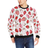 watercolor hand drawn beautiful strawberry pattern Men's Crew Neck Sweatshirt