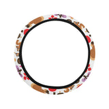Squirrel Pattern Print Design 02 Car Steering Wheel Cover