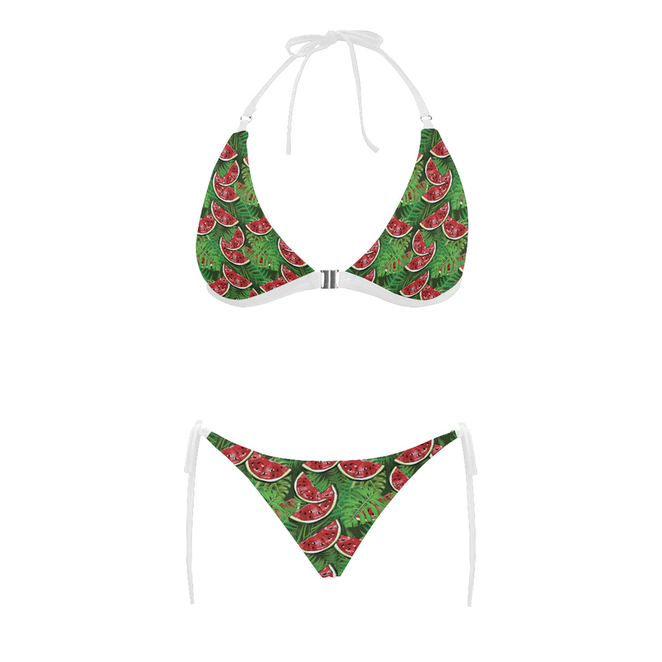 Watermelons tropical palm leaves pattern backgroun Sexy Bikinis Two-Piece Swimsuits