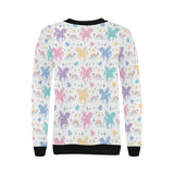 colorful unicorn rainbow heart pattern Women's Crew Neck Sweatshirt