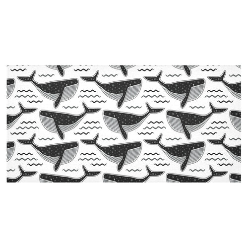 Black whale pattern Tablecloth