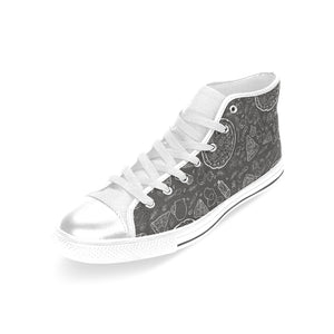 Pizza pattern Women's High Top Canvas Shoes White